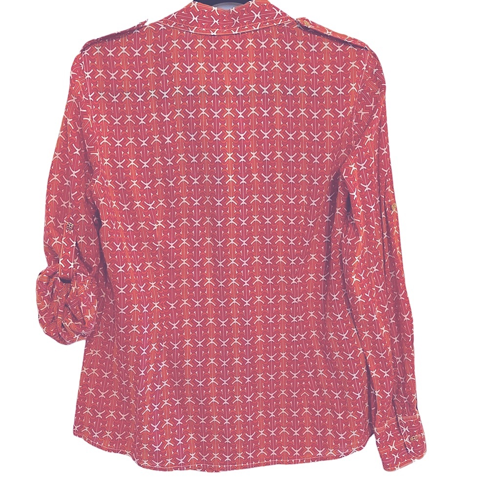 Tory Burch Red Patterned Button-Down Shirt - image 3